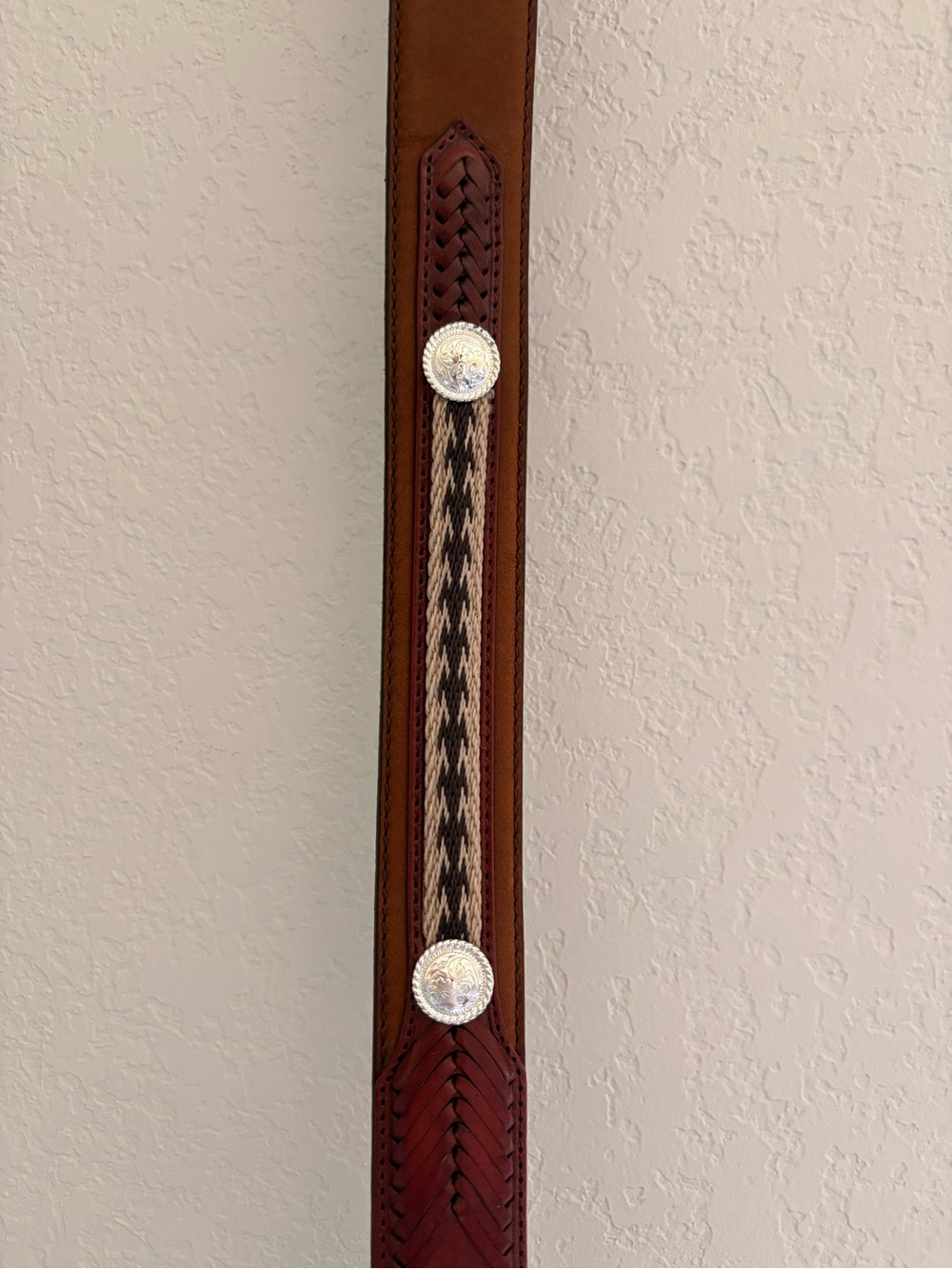 Abrand Brown Braided Leather belt - NO BUCKLE
